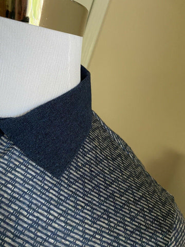 NWT $745 Мужская рубашка поло Giorgio Armani синяя L США (52 евро) Италия