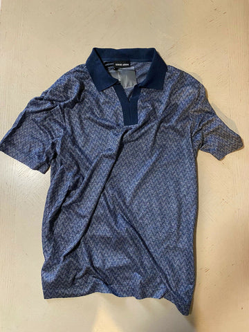 NWT $745 Мужская рубашка поло Giorgio Armani синяя L США (52 евро) Италия