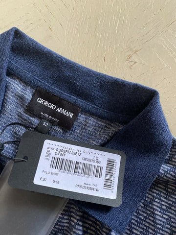 NWT $745 Мужская рубашка поло Giorgio Armani синяя L США (52 евро) Италия