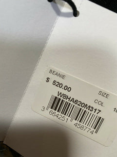 Neu mit Etikett: 520 $ Balmain Logo Beanie Mütze Schwarz/Weiß Einheitsgröße