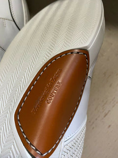 Neue 995 $ Ermenegildo Zegna Couture Leder-Sneakers Schuhe Weiß 11 US Italien