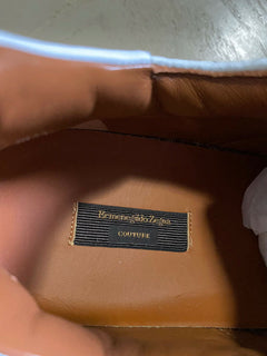 Neue 995 $ Ermenegildo Zegna Couture Leder-Sneakers Schuhe Weiß 11 US Italien