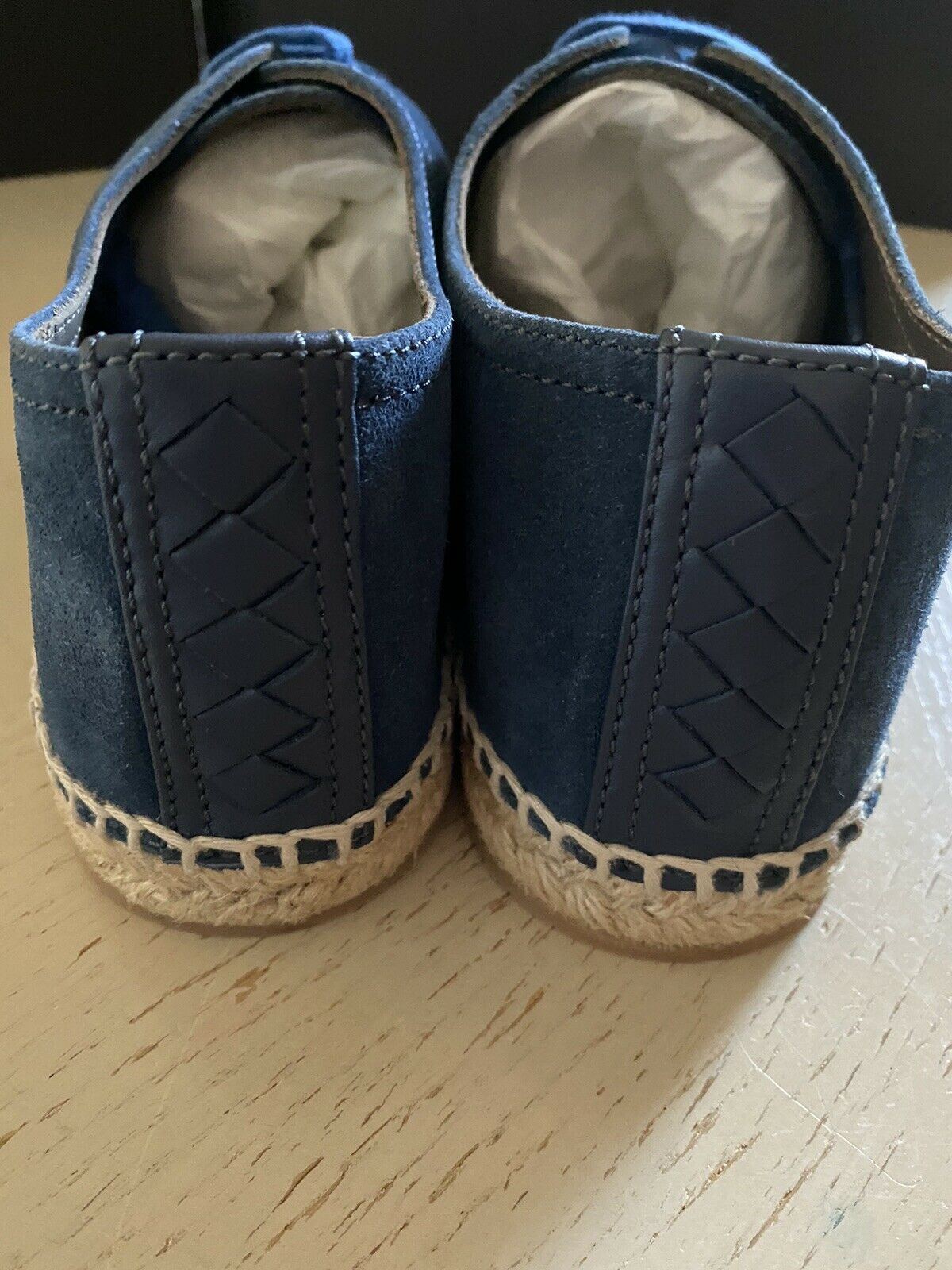 New Bottega Veneta Men Suede Espadrille Shoes Blue 7 US ( 40 Eu ) Italy