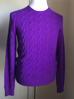 Neu mit Etikett: 995 $ Ralph Lauren Purple Label Herren-Kaschmir-Rundhalspullover Hellblau S