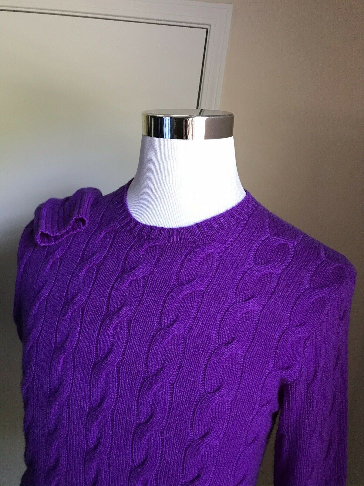 NWT  $995 Ralph Lauren Purple Label Men Cashmere Crewneck Sweater Bright Blue S