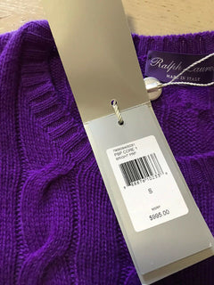 Neu mit Etikett: 995 $ Ralph Lauren Purple Label Herren-Kaschmir-Rundhalspullover Hellblau S