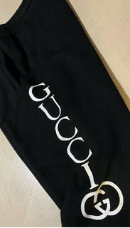Neu mit Etikett: 875 $ Gucci Herren-Trainingshose, Schwarz, Größe XXL, hergestellt in Italien