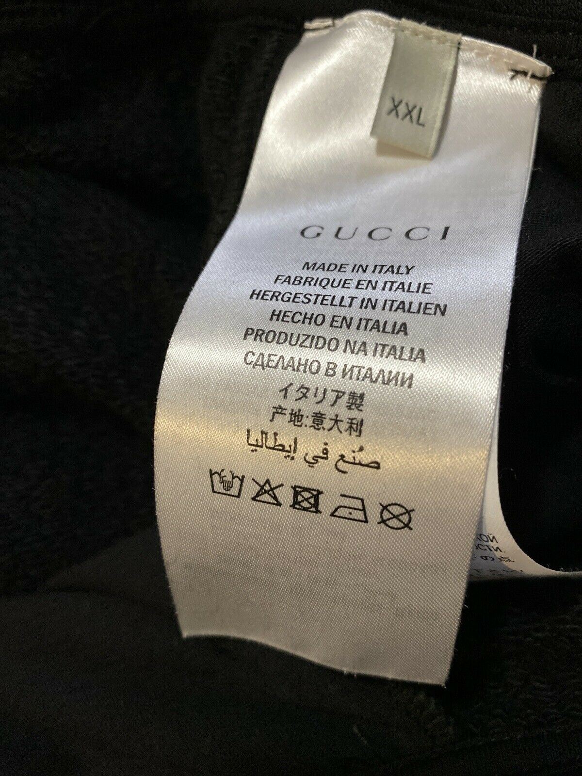 Neu mit Etikett: 875 $ Gucci Herren-Trainingshose, Schwarz, Größe XXL, hergestellt in Italien