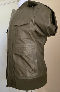 New $4700 Bottega Veneta Mens Leather Jacket Coat Green 38 US ( 48 Eu ) Italy