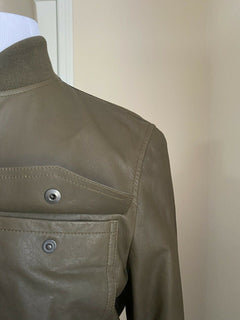 New $4700 Bottega Veneta Mens Leather Jacket Coat Green 38 US ( 48 Eu ) Italy