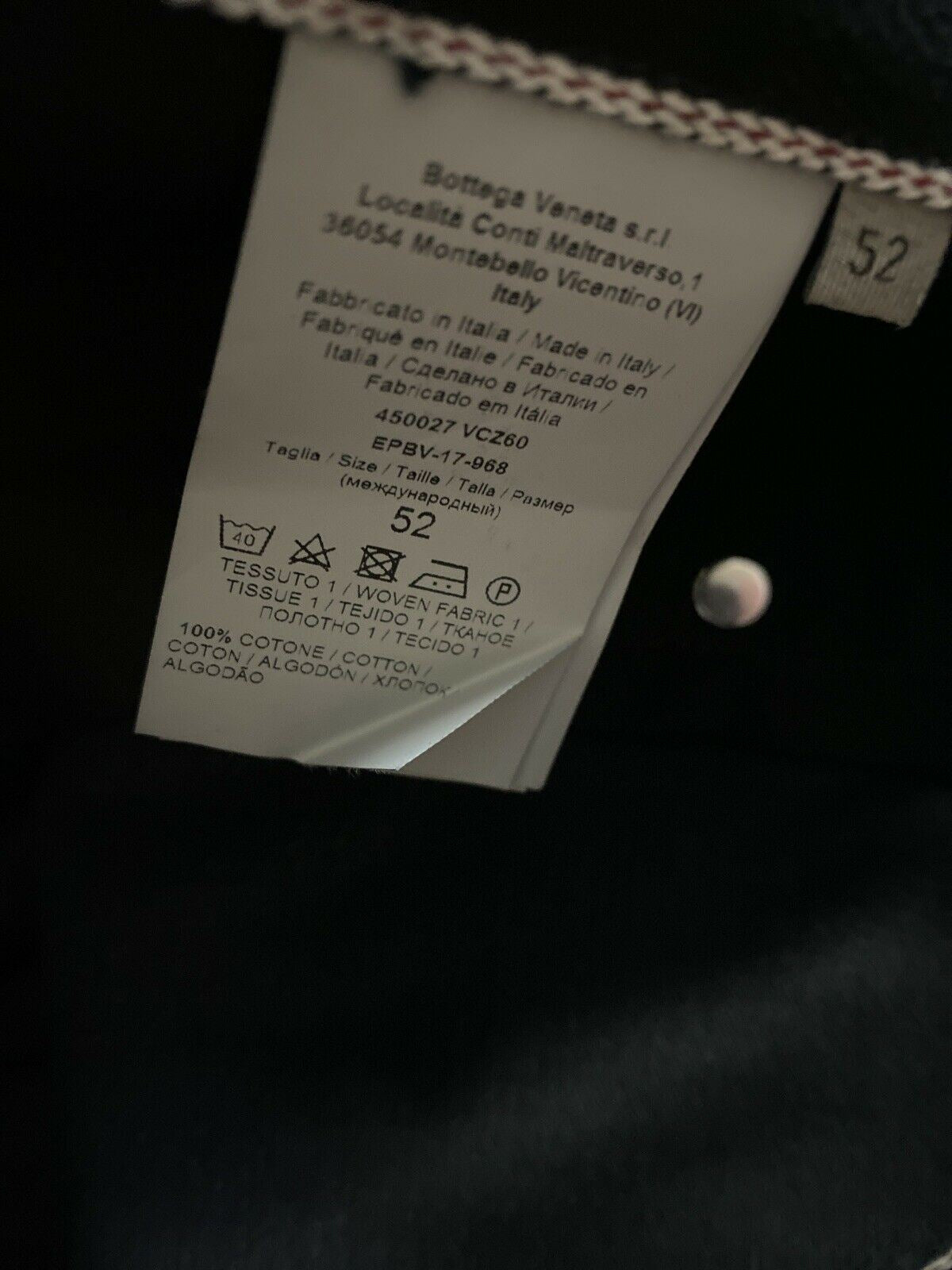 СЗТ $690 Мужские джинсовые брюки Bottega Veneta DK Black 36 США (52 ЕС) Италия