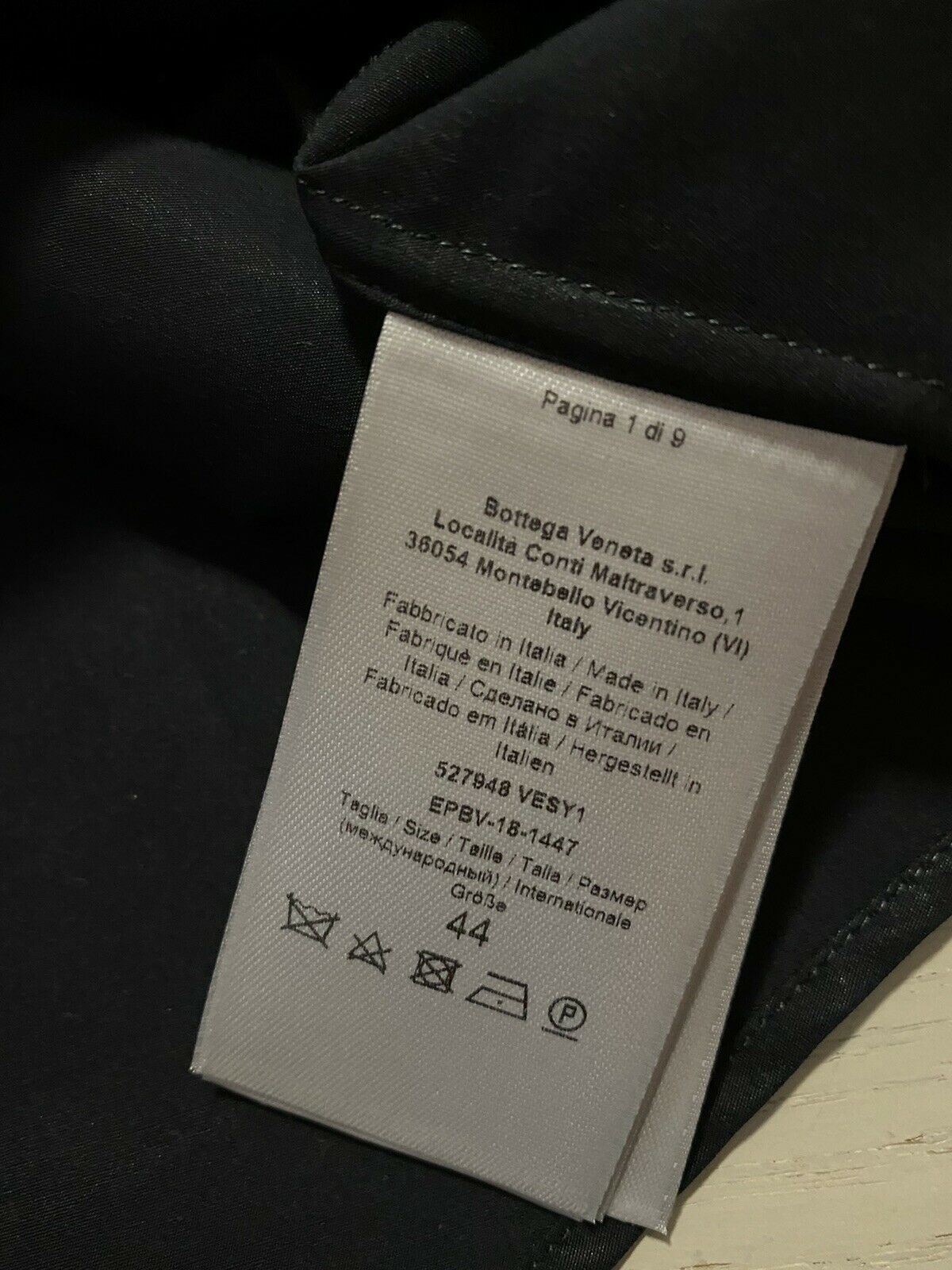 NWT $1300 Bottega Veneta Mens Dress Shirt Blak 44/17.5 Italy