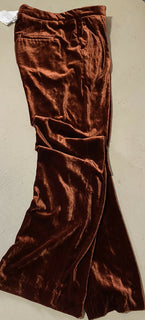 New $1995 Brunello Cucinelli Women Velvet Full-Length Pants Brown 10 US/46 It