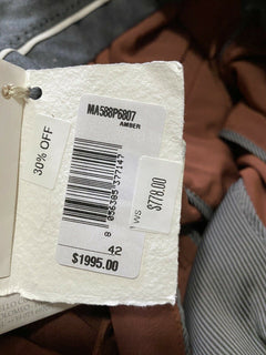 New $1995 Brunello Cucinelli Women Velvet Full-Length Pants Brown 10 US/46 It