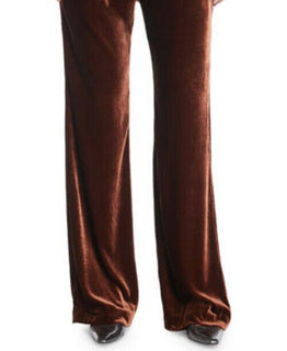 New $1995 Brunello Cucinelli Women Velvet Full-Length Pants Brown 10 US/46 It