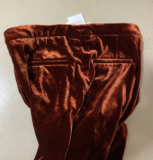 New $1995 Brunello Cucinelli Women Velvet Full-Length Pants Brown 10 US/46 It