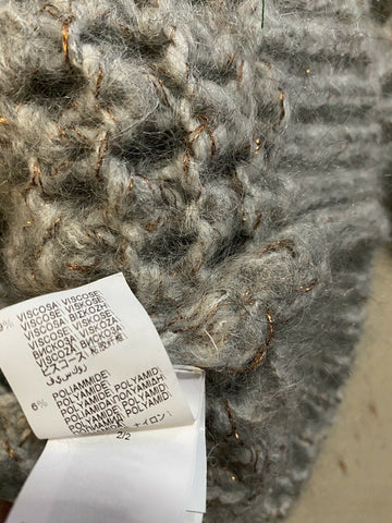 New $2145 Brunello Cucinelli Women Cashmere Mohair Cardigan Sweater Gray XL