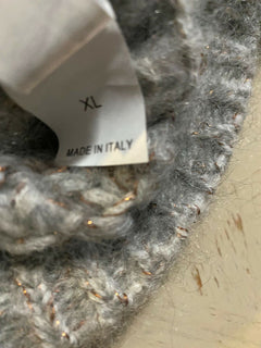Neu $2145 Brunello Cucinelli Damen Kaschmir-Mohair-Cardigan-Pullover Grau XL