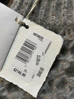 Neu $2145 Brunello Cucinelli Damen Kaschmir-Mohair-Cardigan-Pullover Grau XL