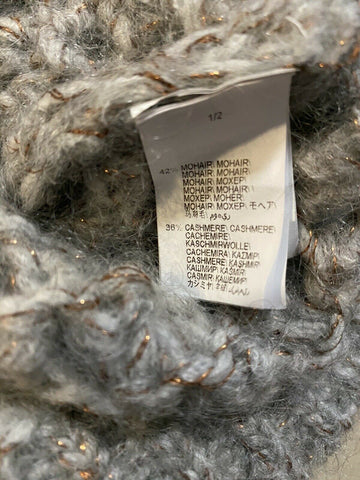 New $2145 Brunello Cucinelli Women Cashmere Mohair Cardigan Sweater Gray XL