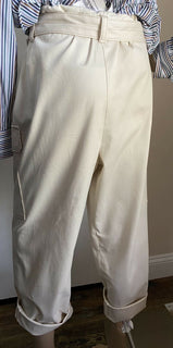 Neu $1525 Brunello Cucinelli Damen Cargo-Style-Gürtelhose Elfenbein 8 US/44 It