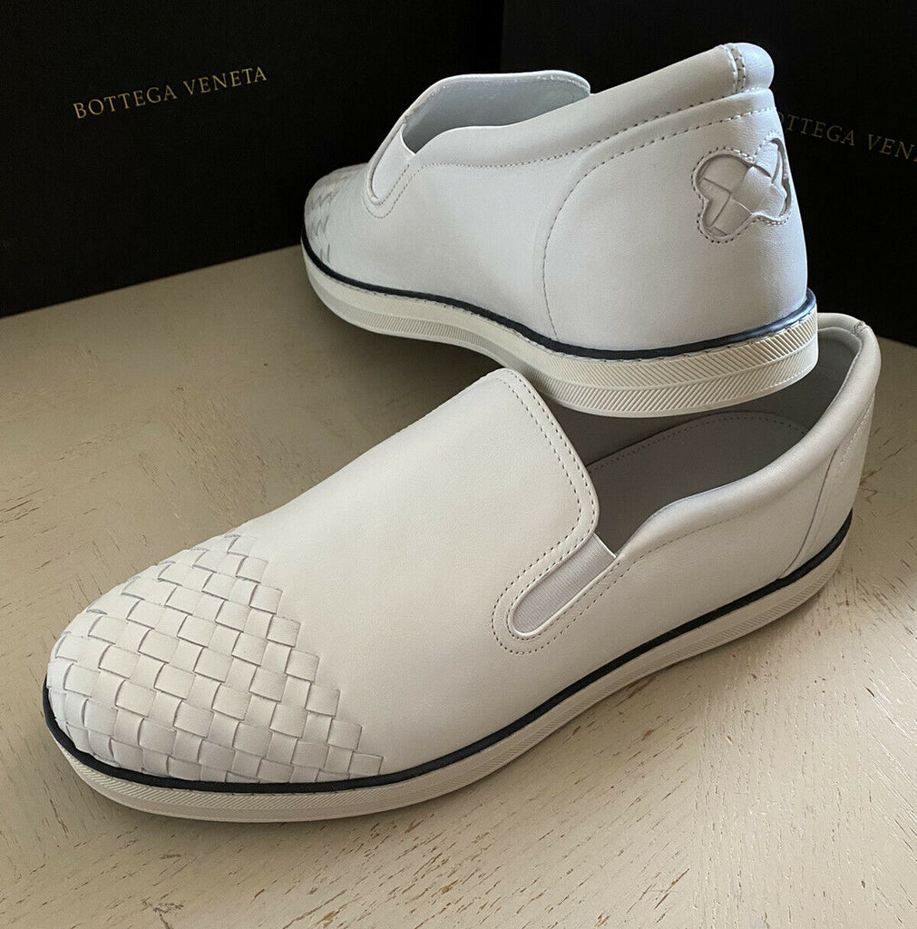 NIB $ 590 Bottega Veneta Herren Leder Sneakers Schuhe Weiß 12 US (45 Eu)