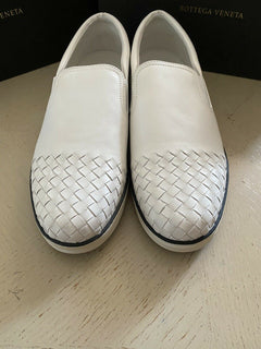 NIB $ 590 Bottega Veneta Herren Leder Sneakers Schuhe Weiß 12 US (45 Eu)