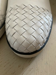 NIB $ 590 Bottega Veneta Herren Leder Sneakers Schuhe Weiß 12 US (45 Eu)