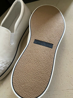 NIB $ 590 Bottega Veneta Herren Leder Sneakers Schuhe Weiß 12 US (45 Eu)