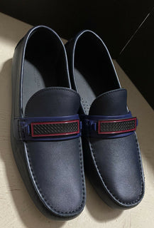 NIB $ 710 Bottega Veneta Herren Leder-Fahrerschuhe DK Navy 10 US/43 Eu Italien
