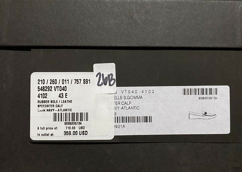 NIB $710 Bottega Veneta Men Leather Driver Shoes DK Navy 10 US/43 Eu Italy