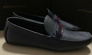 NIB $ 710 Bottega Veneta Herren Leder-Fahrerschuhe DK Navy 10 US/43 Eu Italien