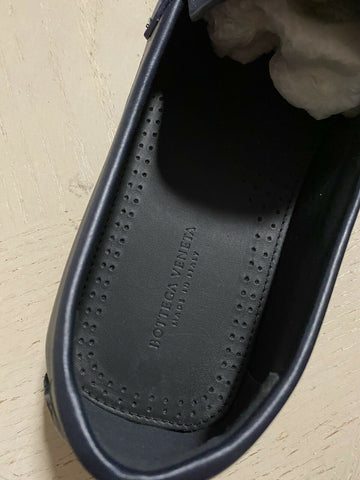 NIB $710 Bottega Veneta Men Leather Driver Shoes DK Navy 10 US/43 Eu Italy