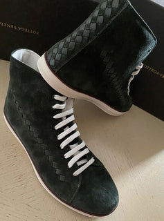 NIB $890 Bottega Veneta Herren Wildleder High Top Sneakers Schuhe Grün 11 US/44 Eu