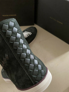 NIB $890 Bottega Veneta Herren Wildleder High Top Sneakers Schuhe Grün 11 US/44 Eu