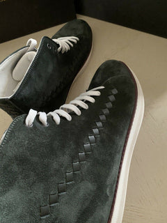 NIB $890 Bottega Veneta Herren Wildleder High Top Sneakers Schuhe Grün 11 US/44 Eu
