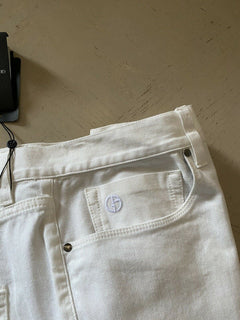 Neu mit Etikett: 625 $ Giorgio Armani Herren Jeanshose Weiß 38 US (54 Eu) Italien