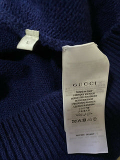 Neu mit Etikett: 1200 $ Gucci Herren-Wollpullover mit V-Ausschnitt Rot/Blau/Grün L Italien