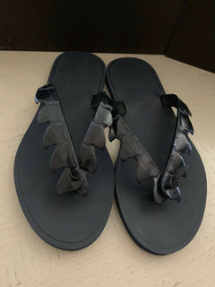 NIB $ 620 Bottega Veneta Herren Krokodil Flip Flop Sandale Schuhe DK Navy 8 US 