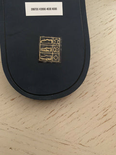 NIB $ 620 Bottega Veneta Herren Krokodil Flip Flop Sandale Schuhe DK Navy 8 US 