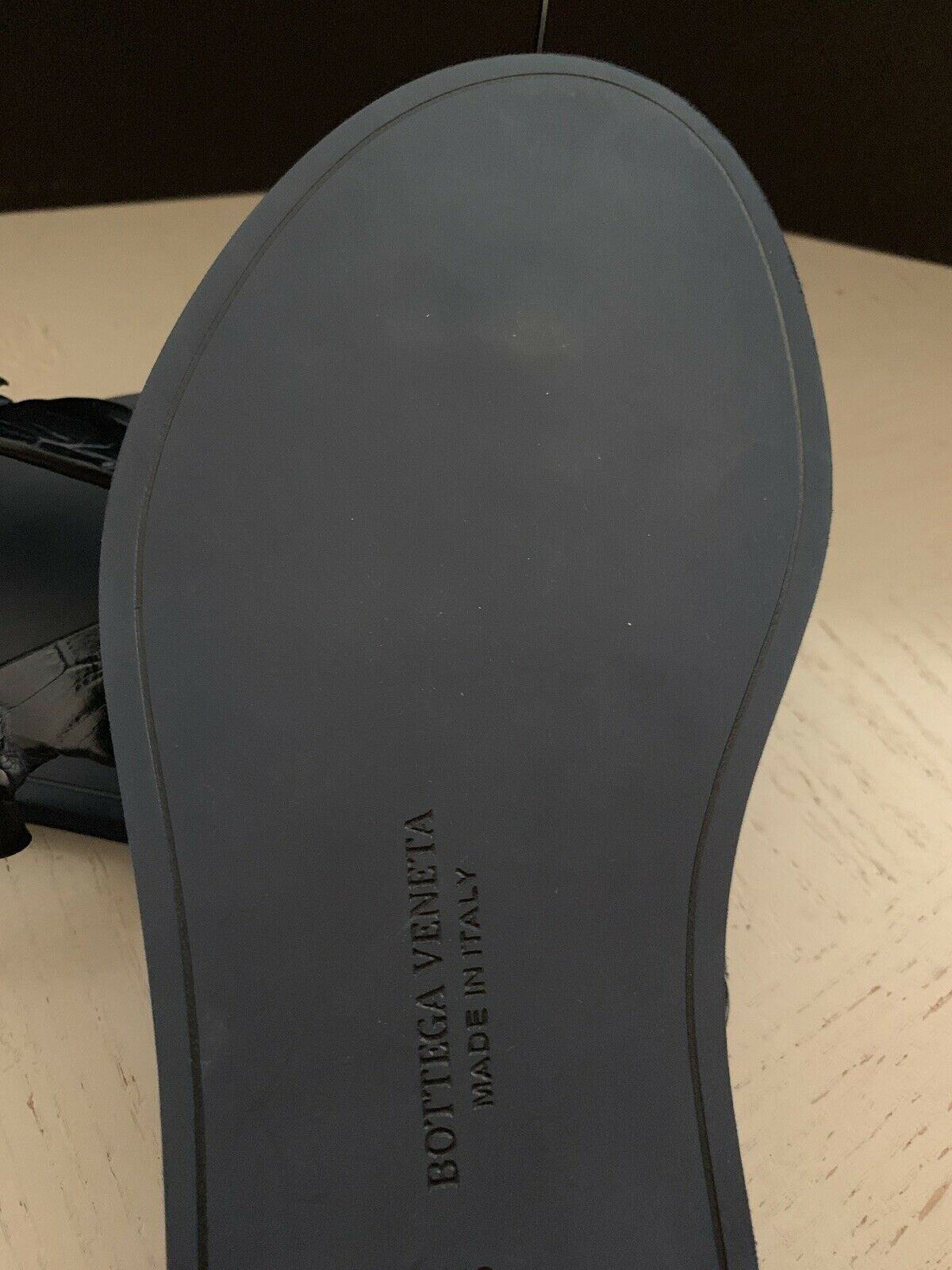 NIB $620 Bottega Veneta Men Crocodile Flip Flop Sandal Shoes DK Navy 8 US