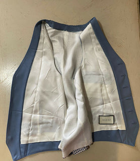 New $1520 Gucci Men Wool/Viscose Vest Gilet Blue 40 US ( 50 Eu ) Italy