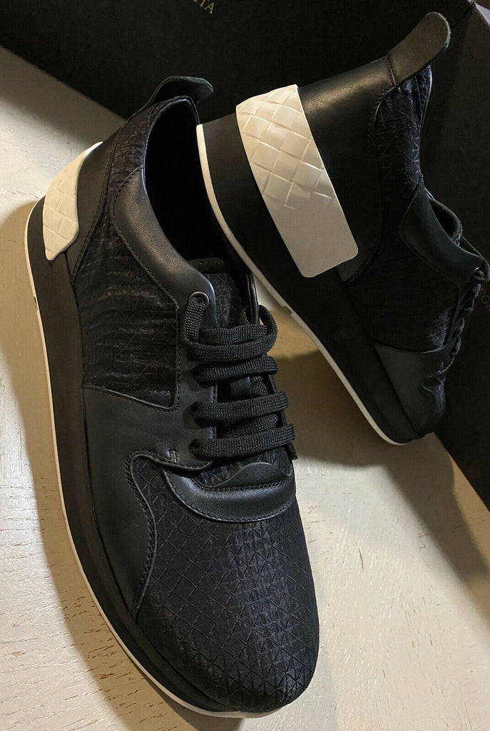 NIB $690 Bottega Veneta Men Textile/Leather Sneakers Shoes Black 8.5 US/41.5 Eu