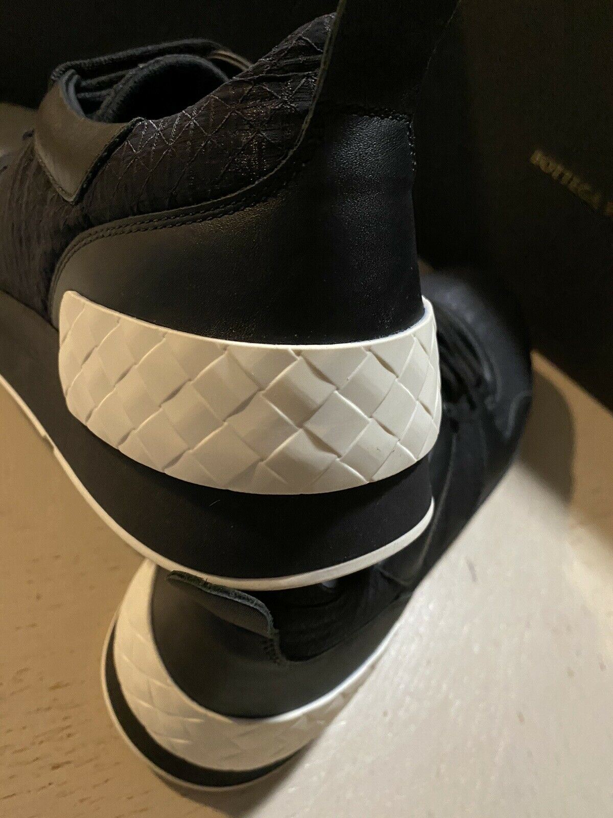 NIB $690 Bottega Veneta Men Textile/Leather Sneakers Shoes Black 8.5 US/41.5 Eu