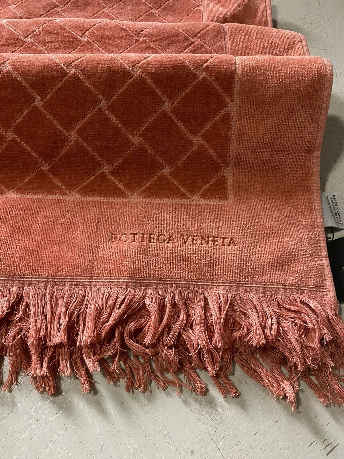 Bottega Veneta Bade-/Strandtuch aus orangefarbener Baumwolle, 70 x 39,5, hergestellt in Italien