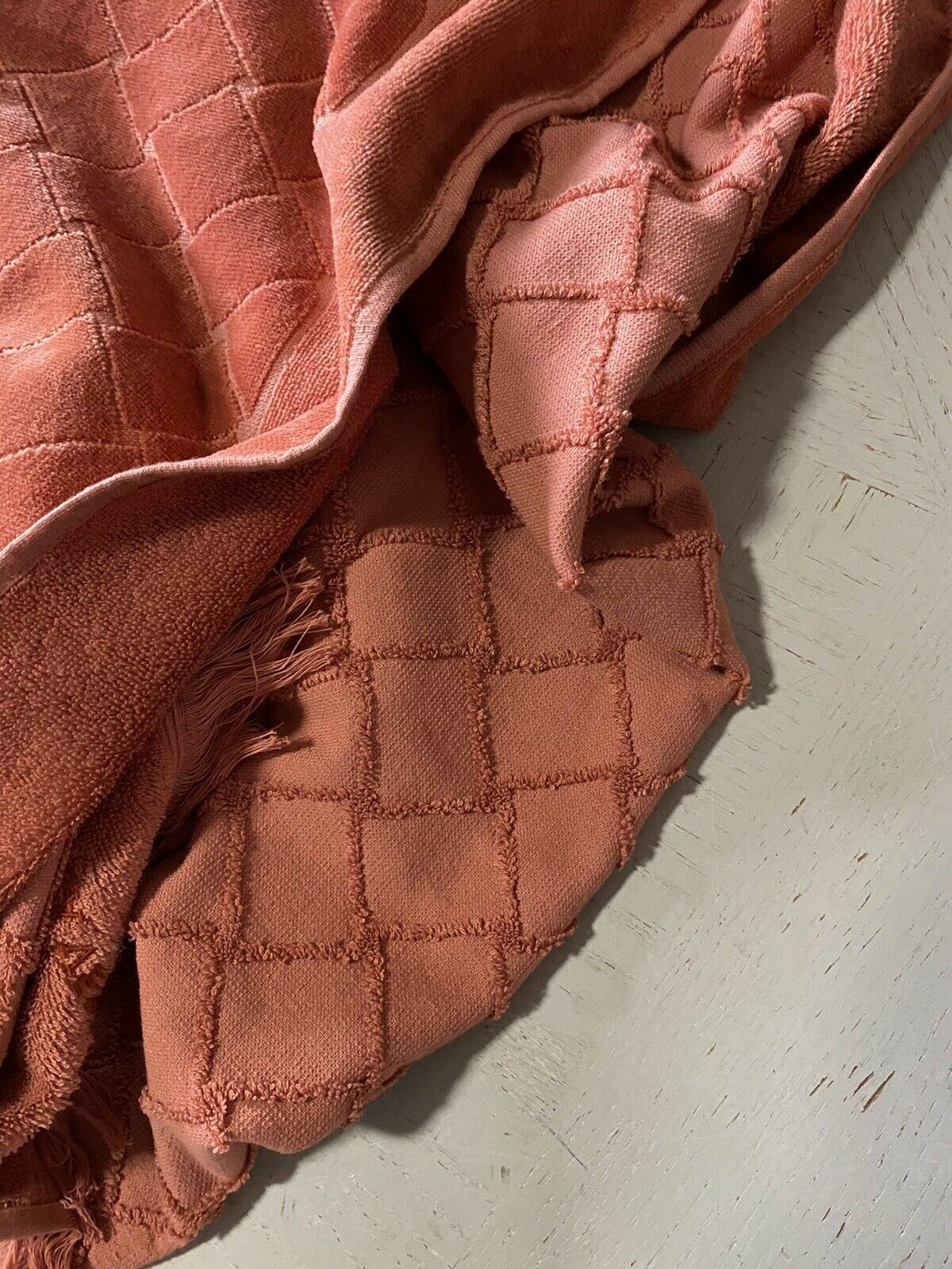 Bottega Veneta Bade-/Strandtuch aus orangefarbener Baumwolle, 70 x 39,5, hergestellt in Italien