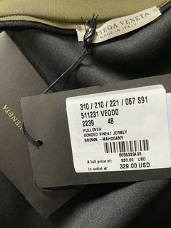 Neu mit Etikett: 820 $ Bottega Veneta Herrenpullover Bonded Sweat Jersey Braun 38 US/48 Eu