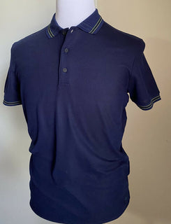 Neu mit Etikett: 390 $ Bottega Veneta Herren-Poloshirt Blau XS US (44 Eu) Italien