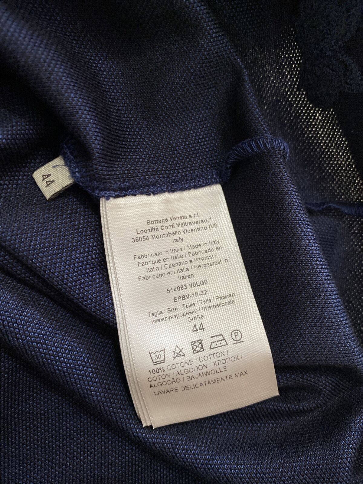 Neu mit Etikett: 390 $ Bottega Veneta Herren-Poloshirt Blau XS US (44 Eu) Italien