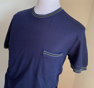 Neues Bottega Veneta Herren Kurzarm-T-Shirt Blau S US (48 Eu) Italien